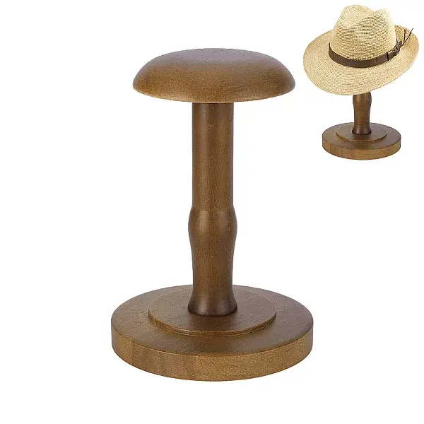 Rubber Wood Dome Shaped Stem Hat Rack