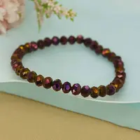 Classic Ethnic Style Faceted Glass Stretch Bracelets for Women