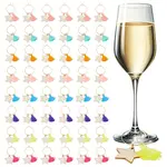 6 Sets Brass Wine Glass Charms Set
