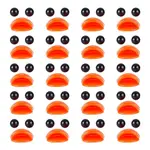 20Pcs Plastic Doll Duck Craft Mouth & 40Pcs Craft Eyes Cabochons