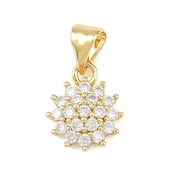 Brass Micro Pave Cubic Zirconia Pendants