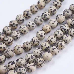 Natural Dalmatian Jasper Stone Bead Strands