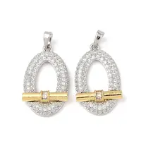 Brass Micro Pave Cubic Zirconia Pendants