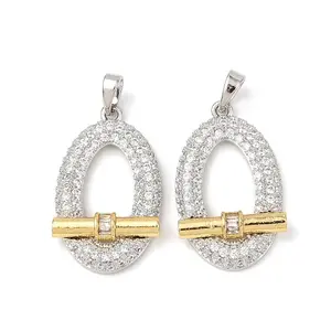 Brass Micro Pave Cubic Zirconia Pendants