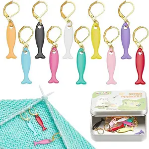 Alloy Fish Pendant Locking Stitch Marker