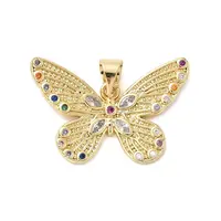 Brass Micro Pave Cubic Zirconia Pendants