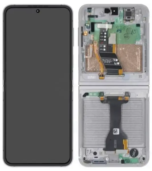 LCD display + dotyková deska + přední kryt pro Samsung Galaxy Z Flip6 5G, white (Service Pack)