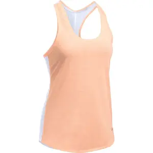 Dámské běžecké tílko Under Armour Threadborne Run Mesh Tank True Gray Heather/Peach Orange/Reflective S