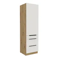 Vysoká potravinová skříňka Aria 60 DKS-210 3S 1F - Premium Box Barva korpusu: Dub artisan, Barva dvířek: WH - Crystal white AFM