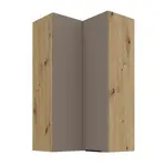 Horní rohová skříňka Aria 60x60 GN-108 2F (90°) Barva korpusu: Dub artisan, Barva dvířek: TA - Sandgrau AFM