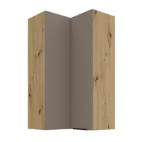 Horní rohová skříňka Aria 60x60 GN-108 2F (90°) Barva korpusu: Dub artisan, Barva dvířek: TA - Sandgrau AFM