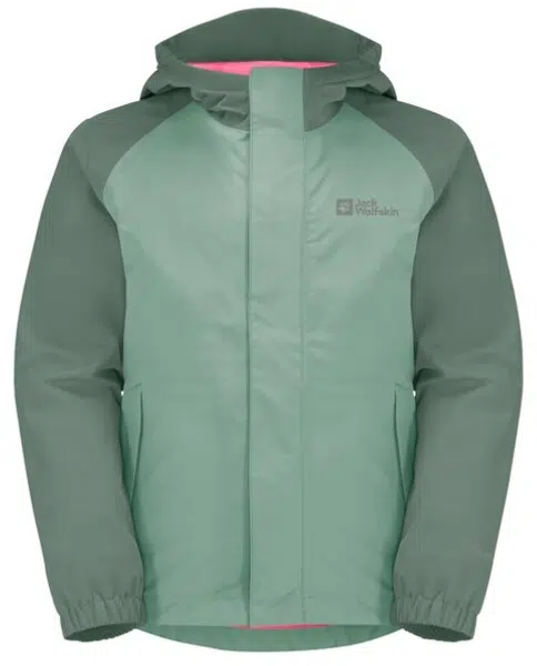 Jack Wolfskin Tucan K 140, granite green Dětská bunda na zip