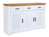 Kombinovaná komoda z masivu malcolm - bílá/dub