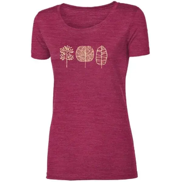 PROGRESS VINKA TREES Dámske merino tričko, vínová, veľkosť