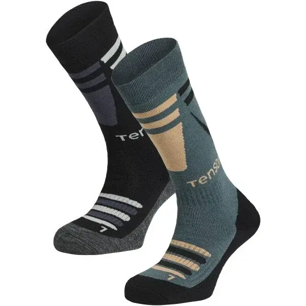 TENSON CORE SKI SOCK 2PK Lyžařské ponožky, tmavě zelená, velikost 40-42