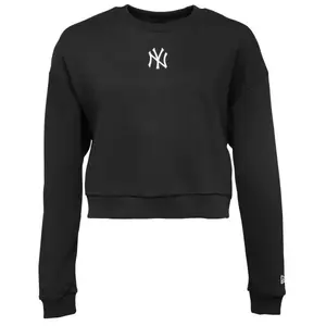 New Era NEW YORK YANKEES MLB MIDI LEAGUE ESSENTIAL CROPPED SWEATER Dámska mikina, čierna, veľkosť