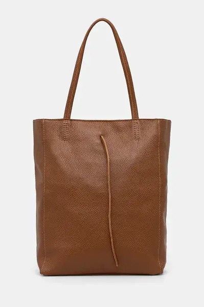 Kožená kabelka Answear.LAB hnědá barva