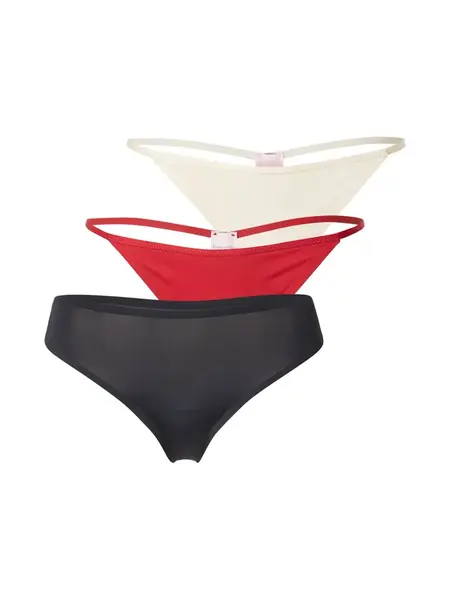 Hunkemöller Tangá  jasne červená / čierna / biela