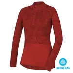 Husky Dámský rolák se zipem ke krku M, červená Merino termoprádlo