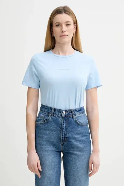 Bavlněné tričko Marc O'Polo dámské, modrá barva, 5000009290