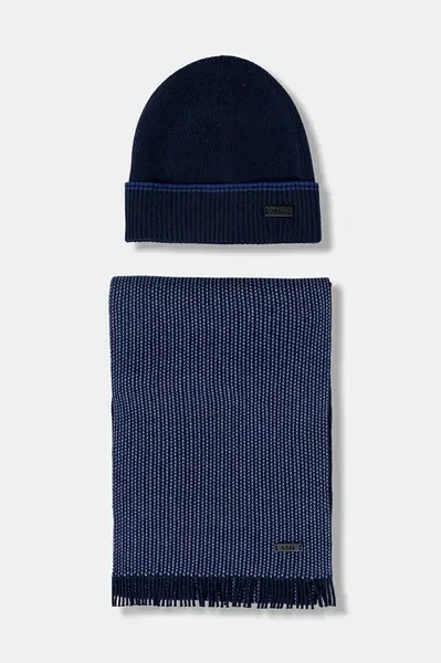 Čepice a šála s přídavkem vlny BOSS Hernesto_SET