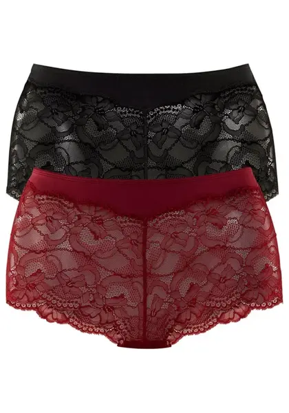 VIVANCE Nohavičky  tmavočervená / čierna