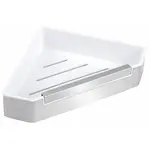 Novaservis Rohová sprchová polička Ferro Emotion so stierkou, biela/chróm