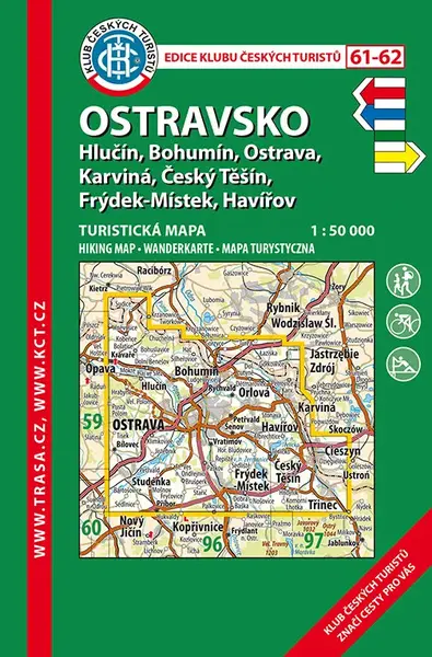 KČT 61-62 Ostravsko 1:50 000 / Turistická mapa, 1. vydání 2016