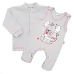 Dojčenská súpravička New Baby Mouse sivá 80 (9-12m), 20C42244