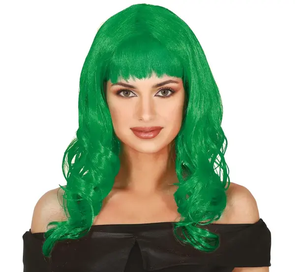 Dámska parochňa zelená dlhá s ofinou