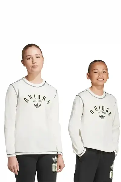 Detská bavlnená košeľa s dlhým rukávom adidas Originals