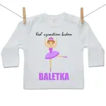 Boodyy Tričko s dlhým rukávom Keď vyrastiem budem baletka 74 (6-9 mesiacov)
