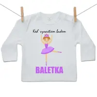 Boodyy Tričko s dlhým rukávom Keď vyrastiem budem baletka 74 (6-9 mesiacov)