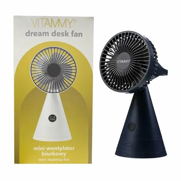 VITAMMY Dream desk fan, USB mini stolný ventilátor, čierny TOW016965