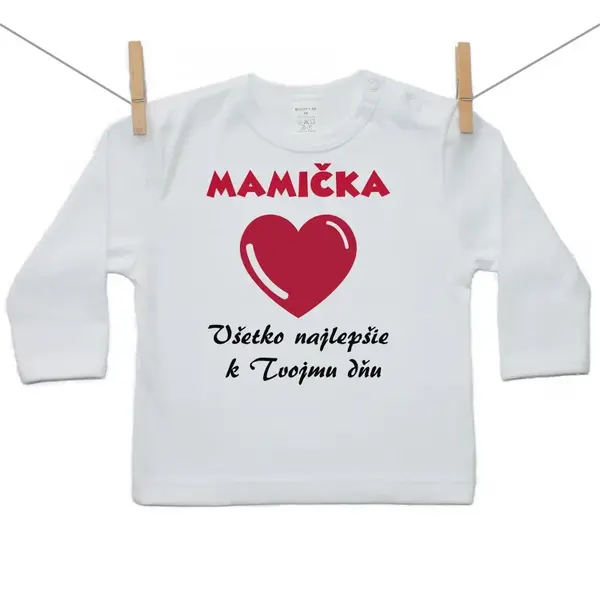 Boodyy Tričko s dlhým rukávom Všetko najlepšie Mamička 128 (7-8 rokov)