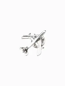 Ombre Decorative metal clothes pin airplane - silver