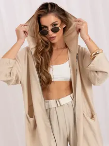 Béžová oversize mikina so zipsom