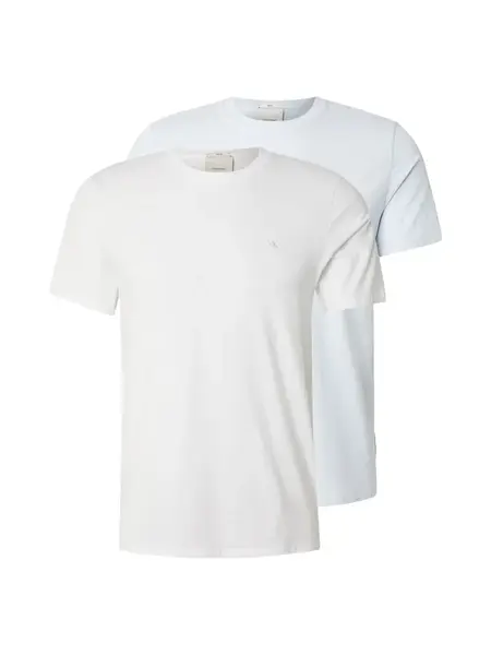 Calvin Klein Tričko  šedobiela / prírodná biela
