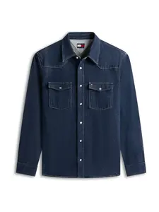 Tommy Jeans Košeľa  tmavomodrá