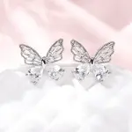 Brass Micro Pave Clear Cubic Zirconia Stud Earrings