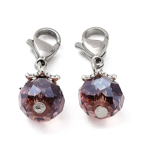 Electroplate Faceted Glass Pendants