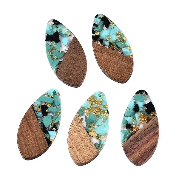 Transparent Resin and Walnut Wood Pendants