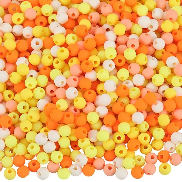 1000Pcs Frosted Opaque Acrylic Beads