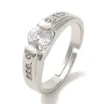 Brass Micro Pave Cubic Zirconia Rings for Women