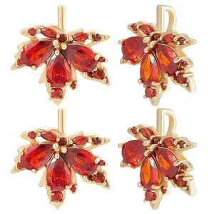 8Pcs Brass Cubic Zirconia Pendants