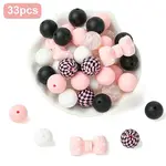 33Pcs 5 Styles Silicone Focal Beads