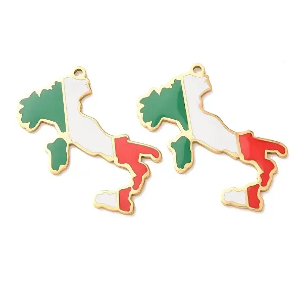 304 Stainless Steel & Enamel Pendants