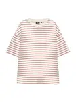 Pull&Bear Tričko  burgundská / biela