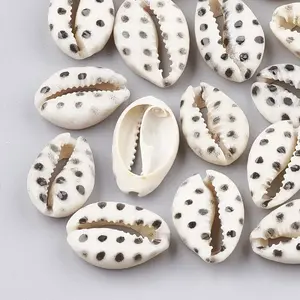 Printed Cowrie Shell Beads