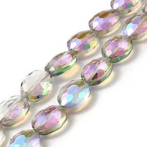 Transparent Electroplate Glass Beads Strands